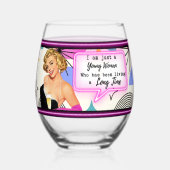 Funny Wineglass Best Friend Gift "Young Girl" ステムなしワイングラス (裏面)