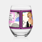 Funny Wineglass Best Friend Gift "Young Girl" ステムなしワイングラス (左)