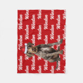 Funny Wirehair Pointer Dog Name Pattern Christmas フリースブランケット (正面)
