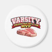 Funny Wisconsin Meat Raffle Varsity Team MVP  マグネット (正面)