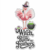 Funny Witch Don’t Ruffle My Feathers Halloween シール (正面)