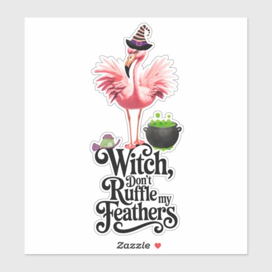 Funny Witch Don’t Ruffle My Feathers Halloween シール (シート)