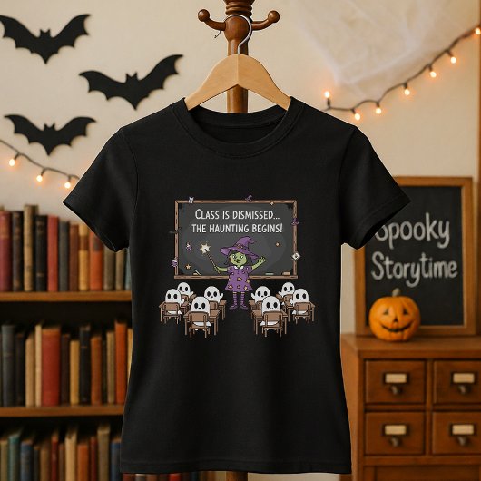Funny Witch Halloween Teacher & Ghost Students  Tシャツ
