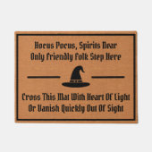 Funny Witch Magic Spell Humor Rustic Minimalist ドアマット (正面)