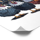 Funny Witch Spooky Chicken Halloween  ポスター (角)