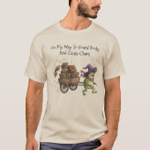 Funny Wizard Frog Hoarding Books Reading Tシャツ (正面)