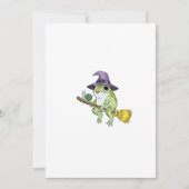 Funny Wizard Frog Rides A Broomstick Illustration 招待状 (正面)