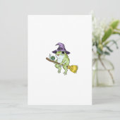 Funny Wizard Frog Rides A Broomstick Illustration 招待状 (スタンド正面)