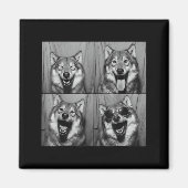 Funny Wolf Photo Booth Sungles Dog  マグネット (正面)