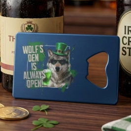 Funny Wolfs Den Wallet Bottle Opener St Paddy クレジットカード栓抜き