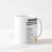 Funny Woman Nutrition Facts コーヒーマグカップ (正面右)