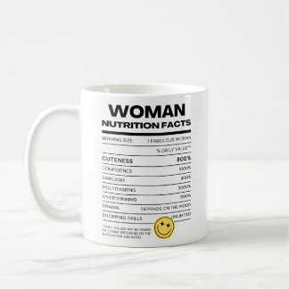 Funny Woman Nutrition Facts コーヒーマグカップ