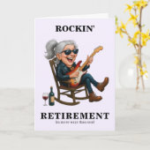 Funny Woman Retirement カード (黄色い花)
