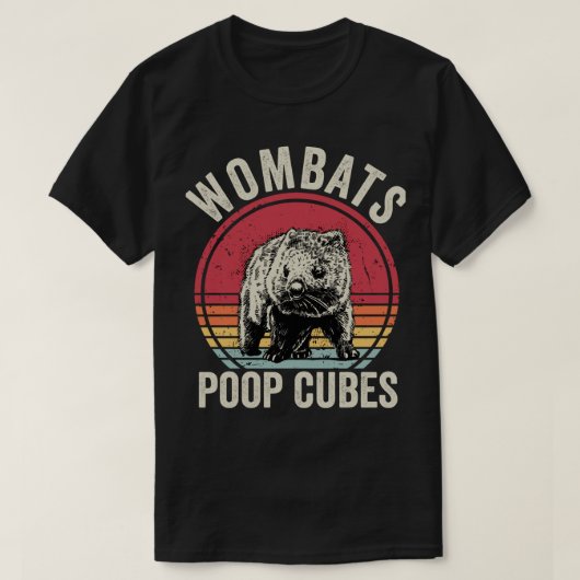 Funny Wombats Poop Cubes Tシャツ (デザイン正面)