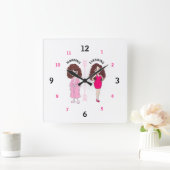 Funny Women Mood Wall Clock スクエア壁時計 (ホーム)