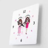 Funny Women Mood Wall Clock スクエア壁時計 (傾斜)