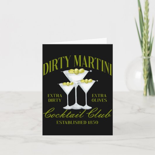 Funny Womens Dirty Martini Social Club Drinking Ta カード (正面)