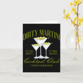 Funny Womens Dirty Martini Social Club Drinking Ta カード (黄色い花)
