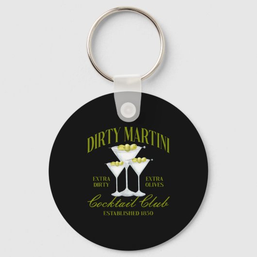 Funny Womens Dirty Martini Social Club Drinking Ta キーホルダー (正面)