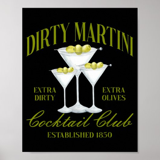 Funny Womens Dirty Martini Social Club Drinking Ta ポスター (正面)