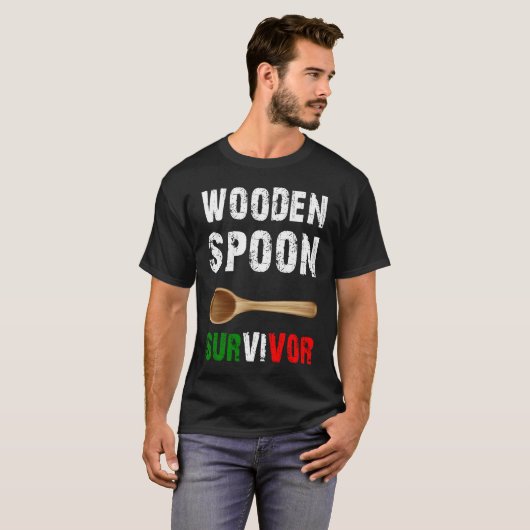Funny Wooden Spoon Survivor Awesome Tシャツ (正面フル)