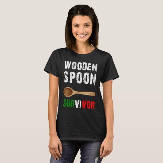 Funny Wooden Spoon Survivor Awesome Tシャツ (正面フル)