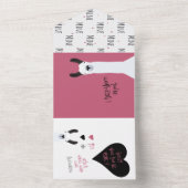 Funny Wool You Be Mine? Llama Puns Proposal  Card オールインワン招待状 (内側)