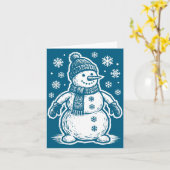 Funny Woout Snowman Winter Holiday Christmas Snowf カード (黄色い花)