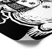 Funny Woout Snowman Winter Holiday Christmas Snowf ポスター (角)