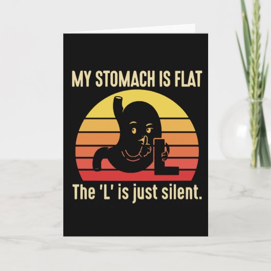 Funny Wordplay cardMy Stomach Is Flat カード (正面)