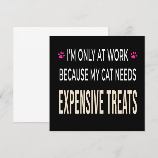 Funny Work Because My Cat Needs Expensive Treats 招待状 (正面/裏面)
