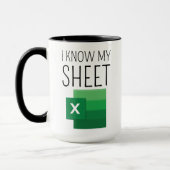 Funny Work Colleague Spreadsheet Gift Coffee Mug,  マグカップ (左)
