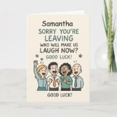 Funny Work Friend Goodbye Colleague Leaving カード (正面)