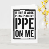 Funny Work Safety If I Die At Work Please Place カード (黄色い花)