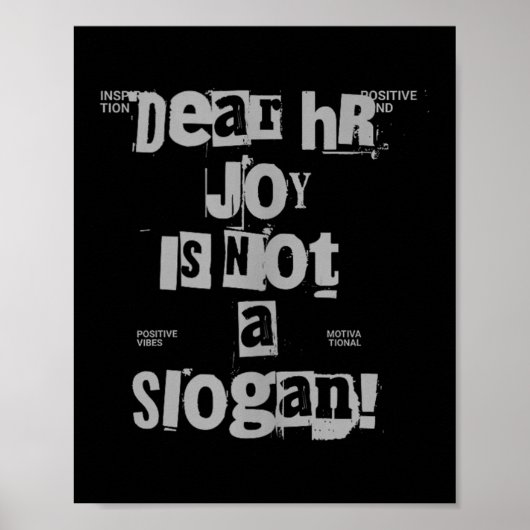 Funny Work Tee Dear Hr, Joy Is Not A Slogan Tank T ポスター (正面)