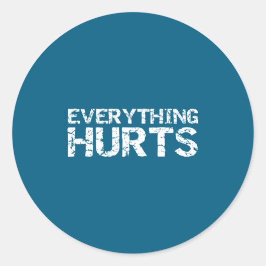 Funny Workout Gift For Men Distressed Everything H ラウンドシール (正面)