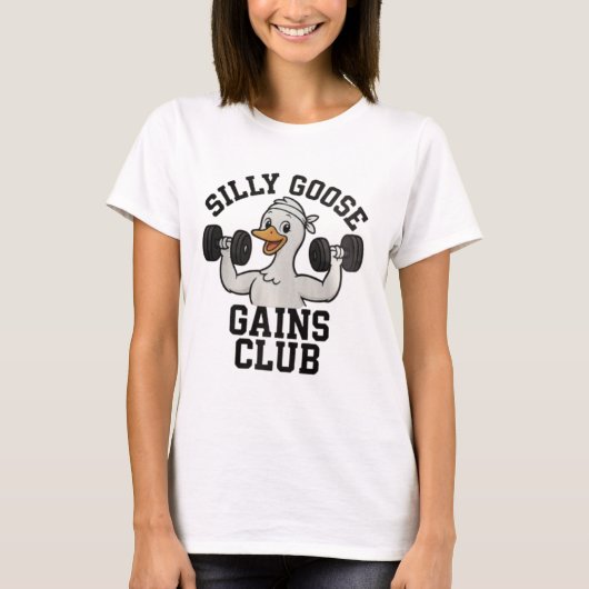 Funny Workout Goose, Gym Animal Tee Tシャツ (正面)