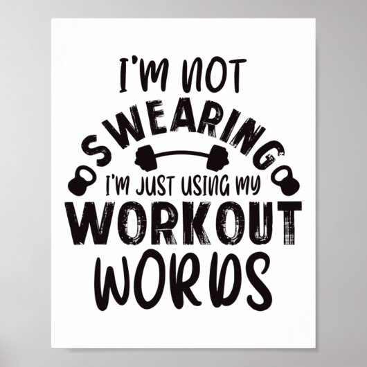 Funny Workout Gym Quote Weightlifting Exercise Bod ポスター (正面)