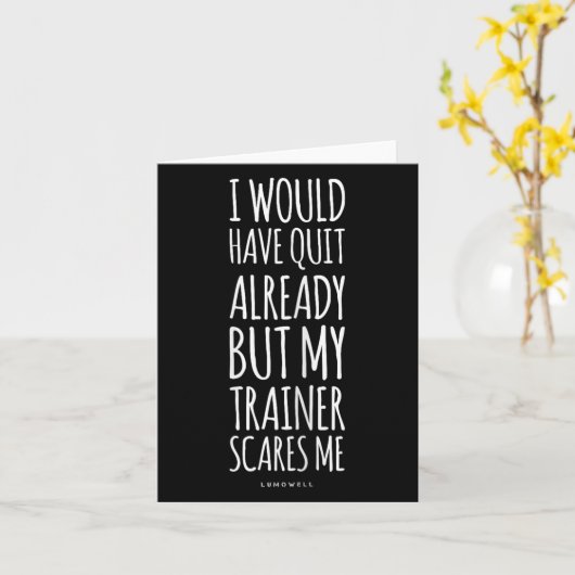 Funny Workout S_ My Trainer Scares Me Funny Gym Sh カード (黄色い花)