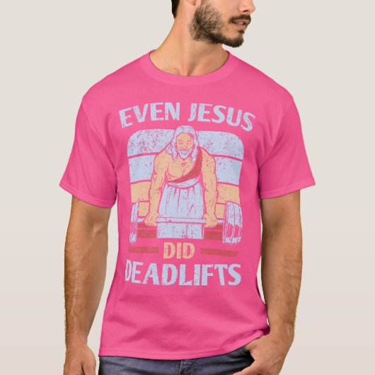 Funny Workout Shirt Men Weightlifting Jesus Christ Tシャツ (正面)