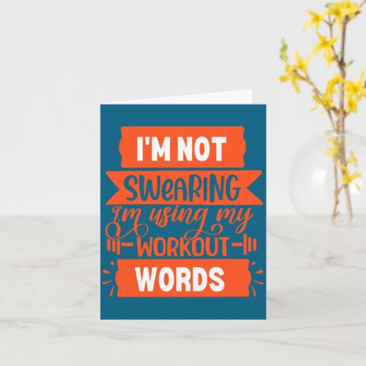 Funny Workout Words Orange Gym カード (黄色い花)