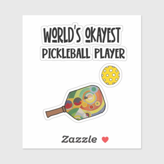 Funny World's Okayest Pickleball Player Sports シール (シート)