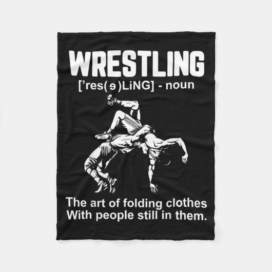 Funny Wrestling Definition The Art Of Folding Clot フリースブランケット (正面)