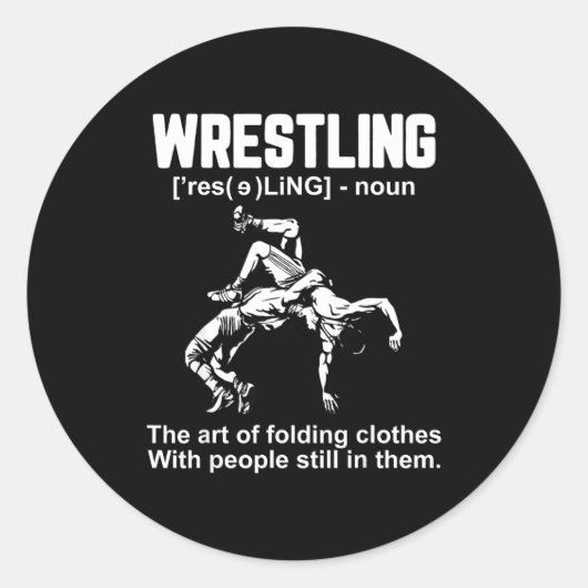 Funny Wrestling Definition The Art Of Folding Clot ラウンドシール (正面)