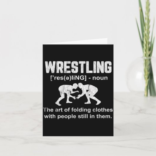 Funny Wrestling Definition Wrestler Boys Mens Teen カード (正面)