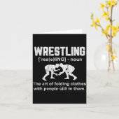 Funny Wrestling Definition Wrestler Boys Mens Teen カード (黄色い花)