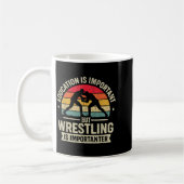 Funny Wrestling Education Joke For Wrestler Men Ki コーヒーマグカップ (左)