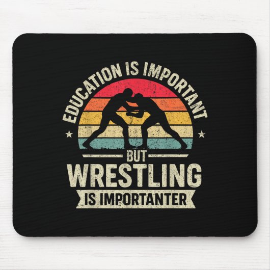 Funny Wrestling Education Joke For Wrestler Men Ki マウスパッド (正面)