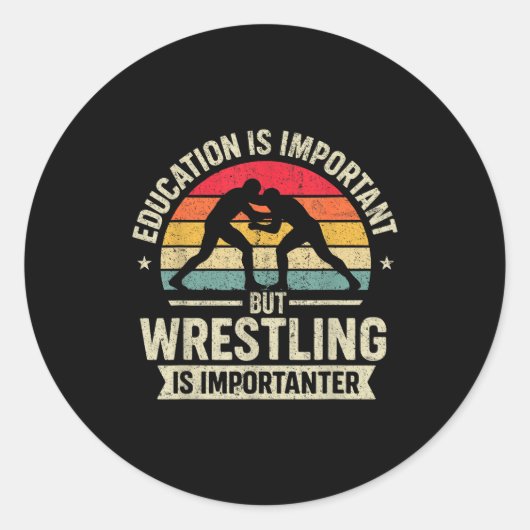 Funny Wrestling Education Joke For Wrestler Men Ki ラウンドシール (正面)