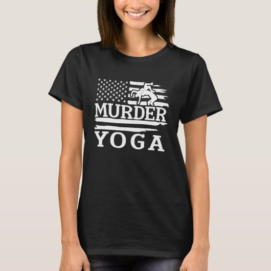 Funny Wrestling Murder Yoga Wrestler Wrestling Lov Tシャツ (正面)